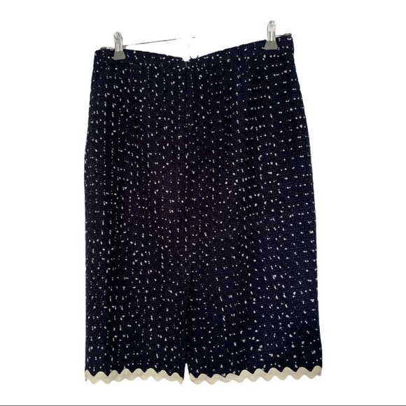 J Crew No 2 Pencil Skirt Navy Tweed Spotted - Picture 3 of 12